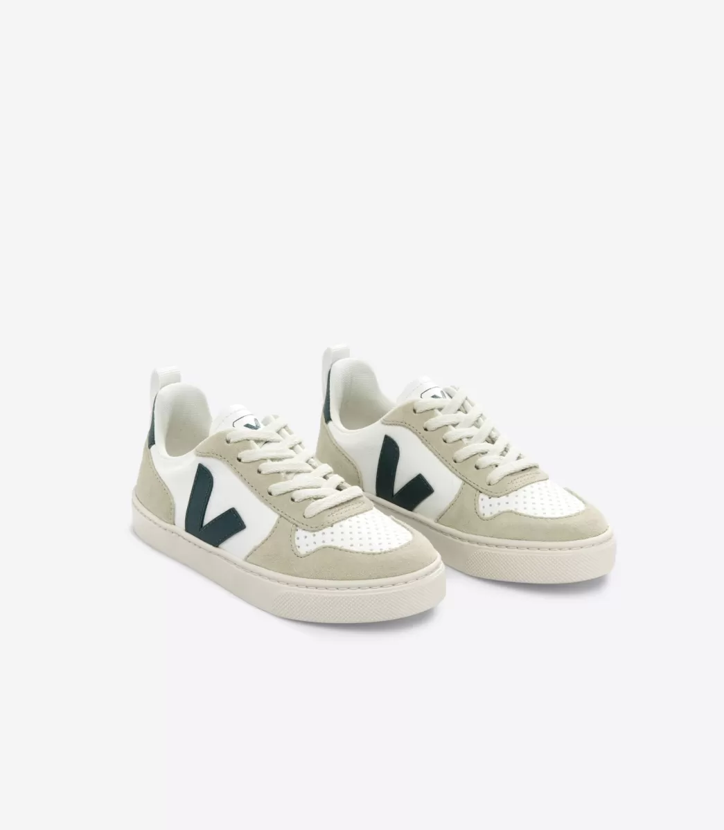 VEJA V-10 LACES LEATHER WHITE BRITTANY ALMOND< V-10