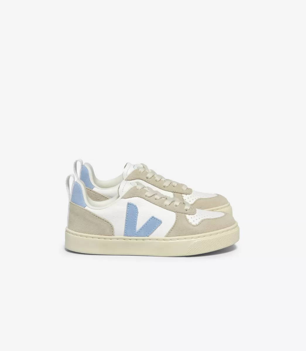 VEJA V-10 LACES WHITE STEEL ALMOND< V-10