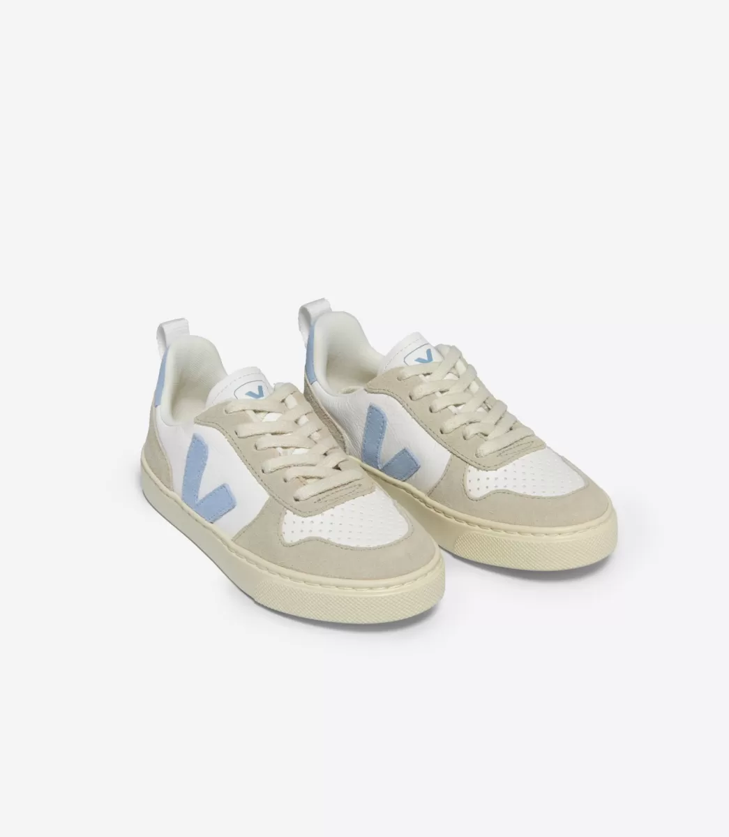 VEJA V-10 LACES WHITE STEEL ALMOND< V-10