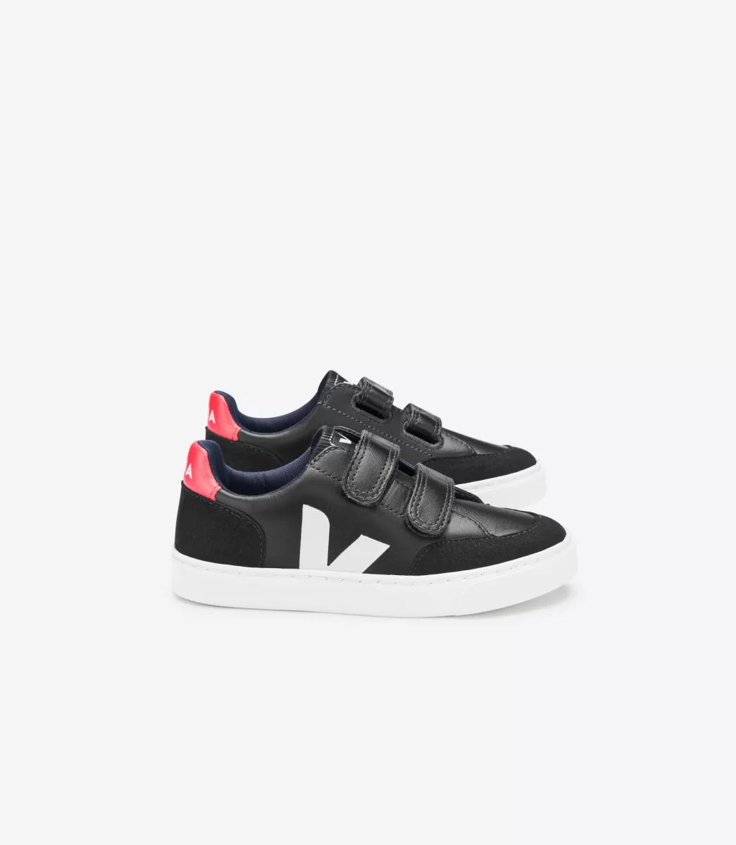 VEJA V-12 LEATHER BLACK WHITE PEKIN<Crianças Crianças