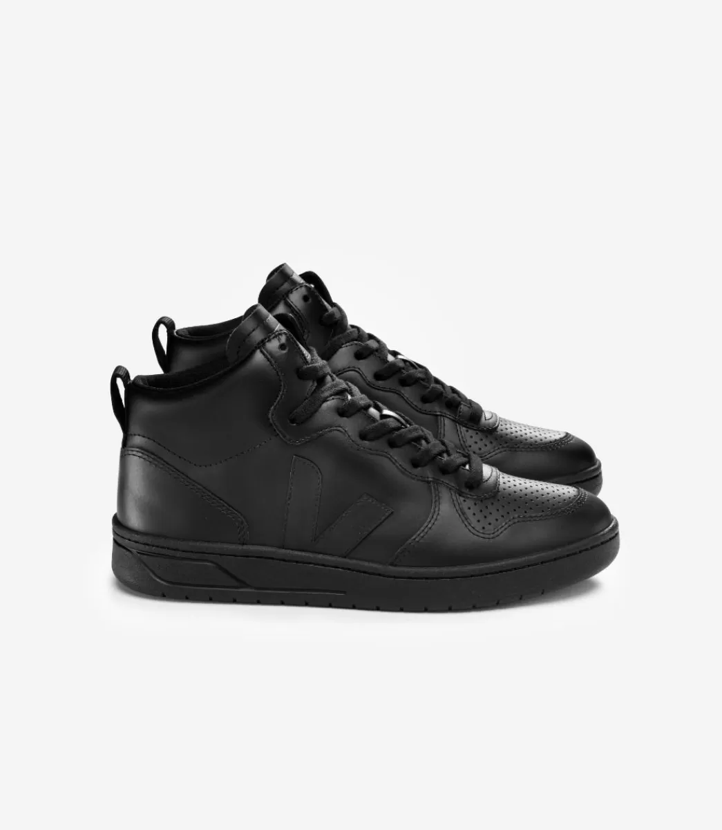 VEJA V-15 LEATHER FULL BLACK<MULHER V-15 | V-15