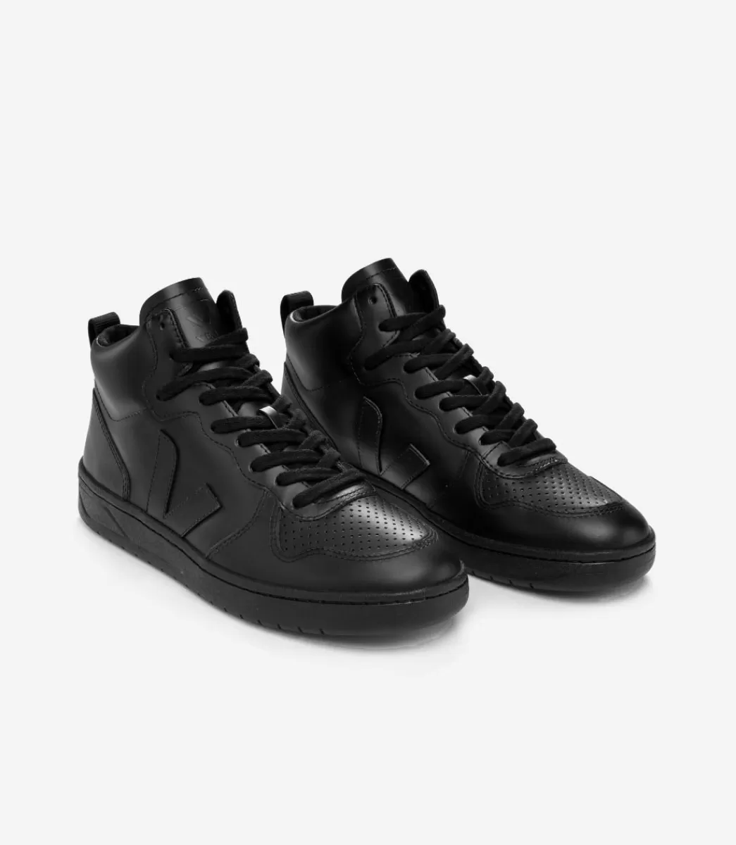 VEJA V-15 LEATHER FULL BLACK<MULHER V-15 | V-15