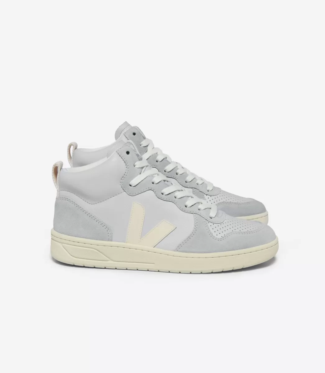 VEJA V-15 LEATHER PEARL CASHEW<MULHER V-15 | V-15