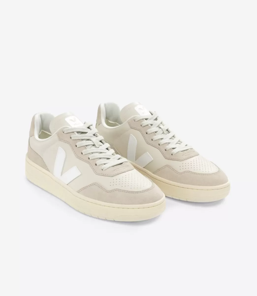 VEJA V-90 LEATHER PIERRE WHITE<MULHER V-90 | V-90