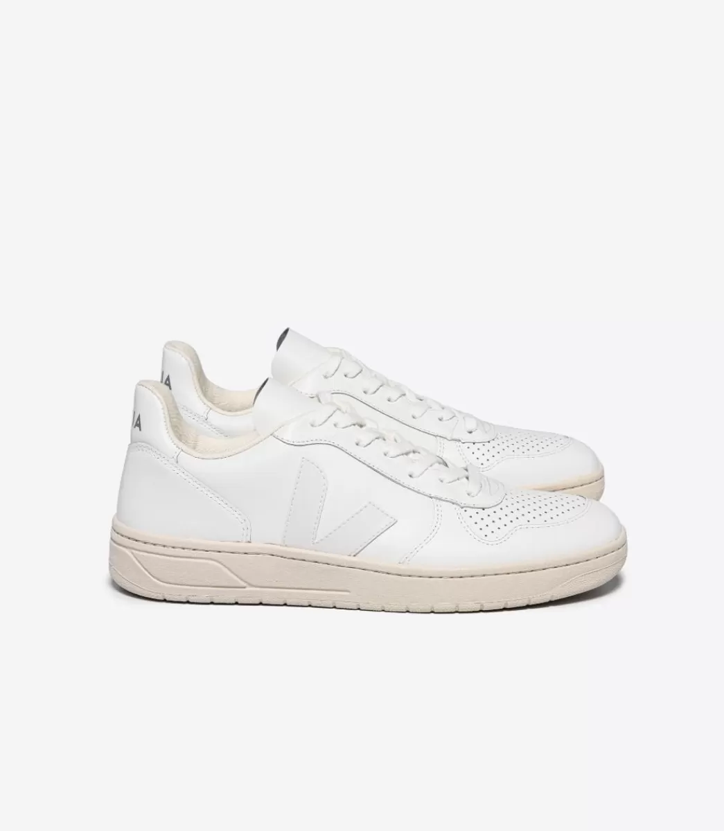 VEJA V-10 LEATHER WHITE< Adulto