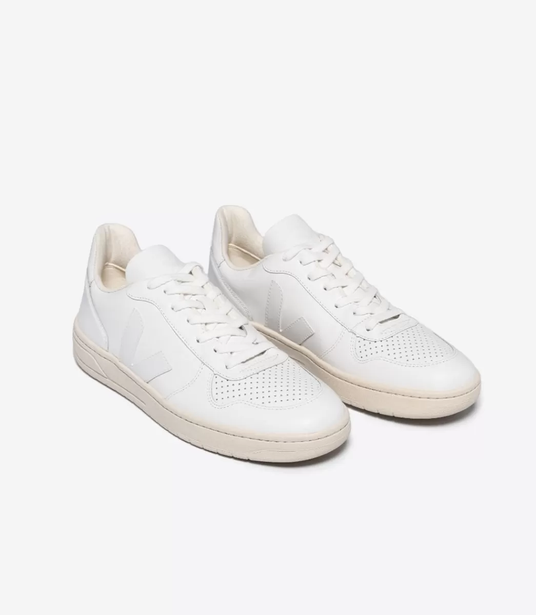 VEJA V-10 LEATHER WHITE< Adulto