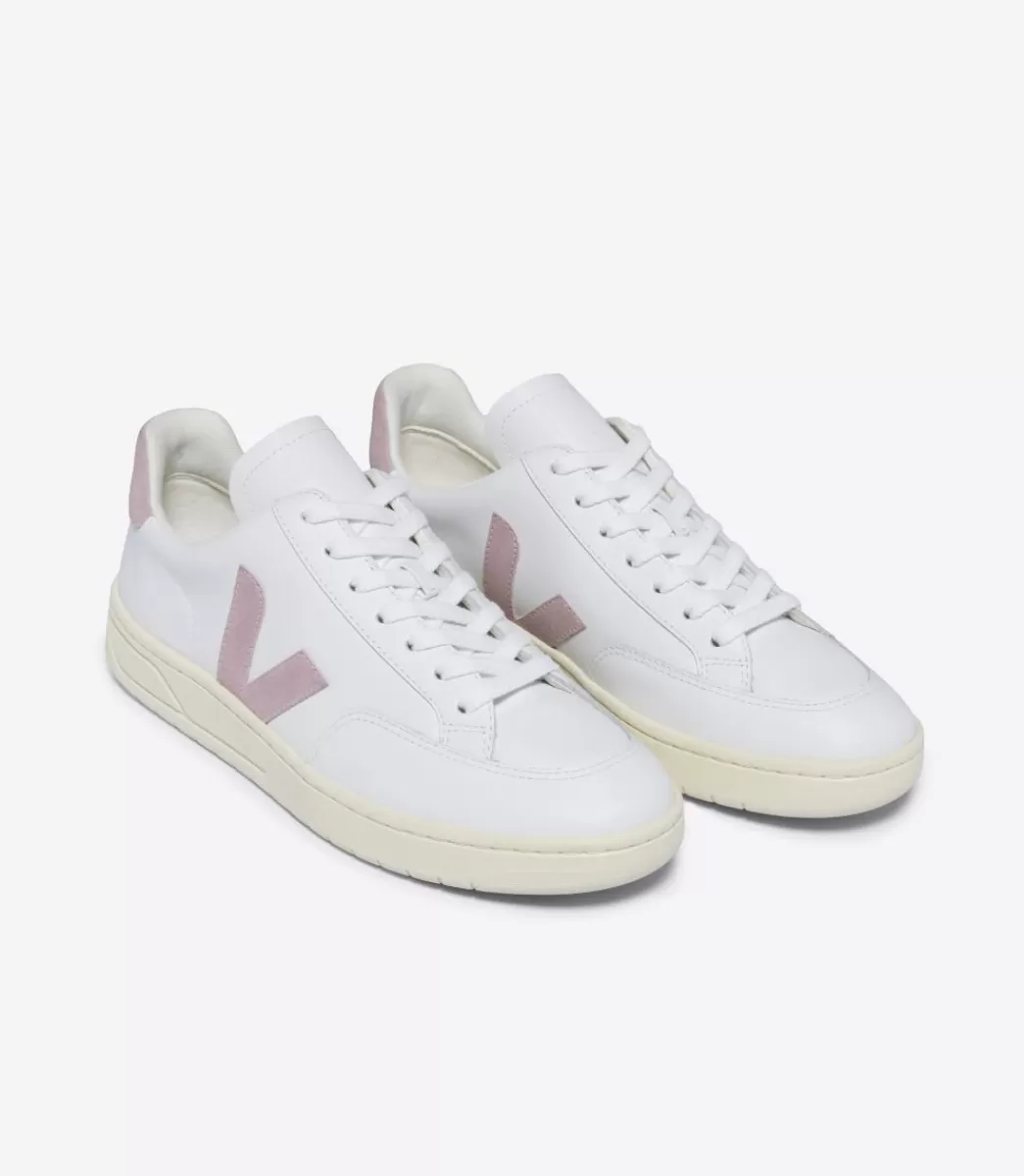 VEJA V-12 LEATHER WHITE BABE<MULHER V-12