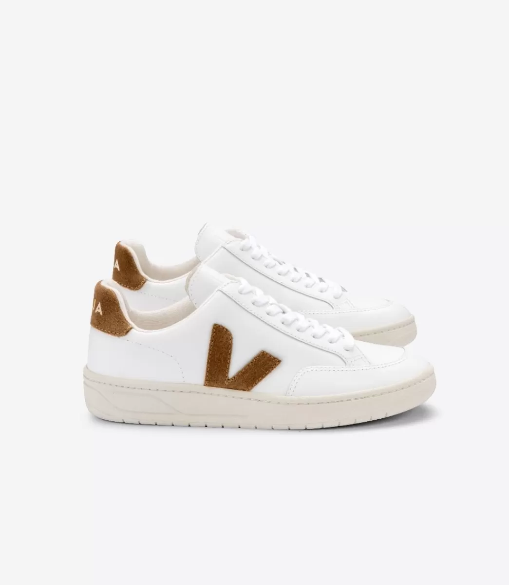 VEJA V-12 LEATHER WHITE CAMEL<MULHER V-12 | V-12