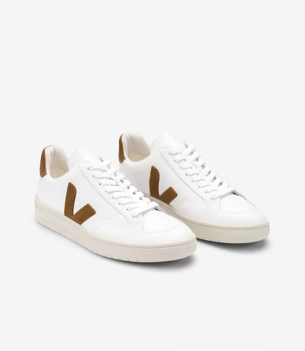 VEJA V-12 LEATHER WHITE CAMEL<MULHER V-12 | V-12