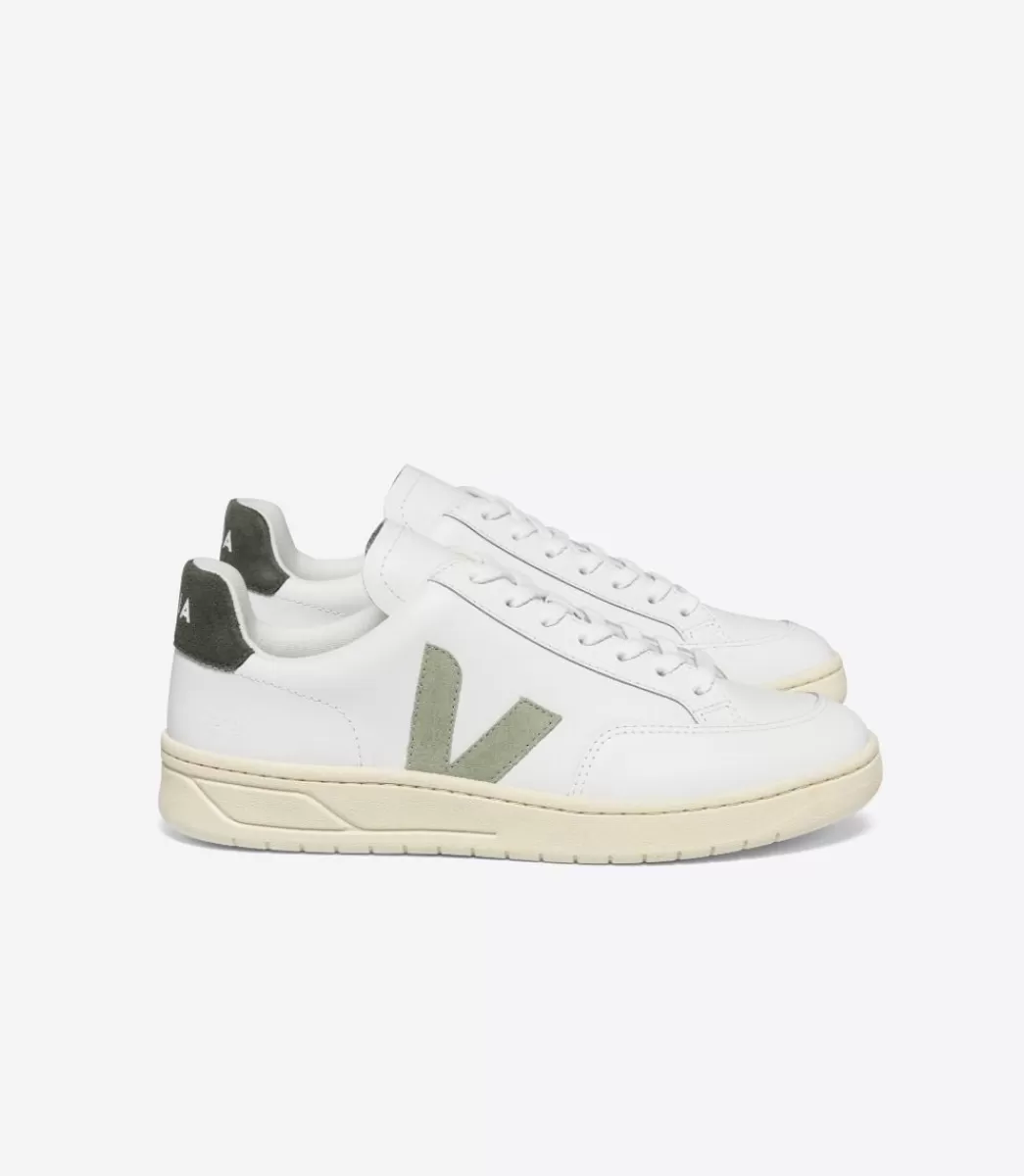 VEJA V-12 LEATHER WHITE CLAY MUD<MULHER V-12 | V-12