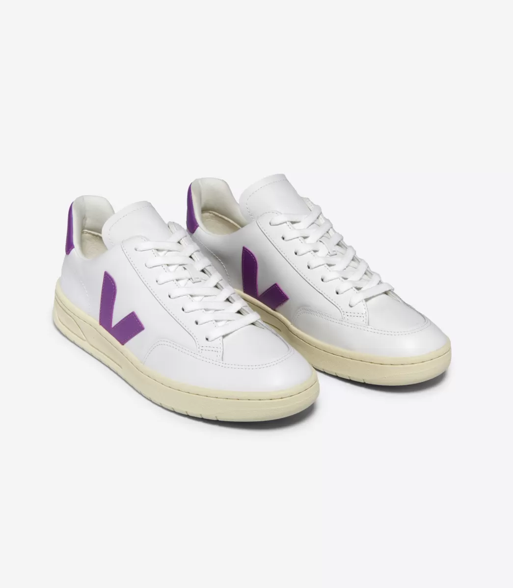 VEJA V-12 LEATHER WHITE COSMOS<MULHER V-12 | V-12