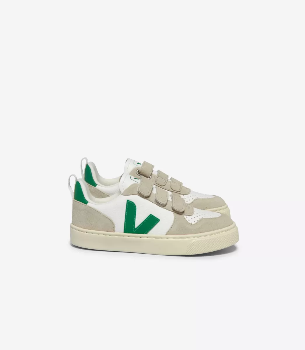 VEJA V-10 LEATHER WHITE EMERAUDE< V-10