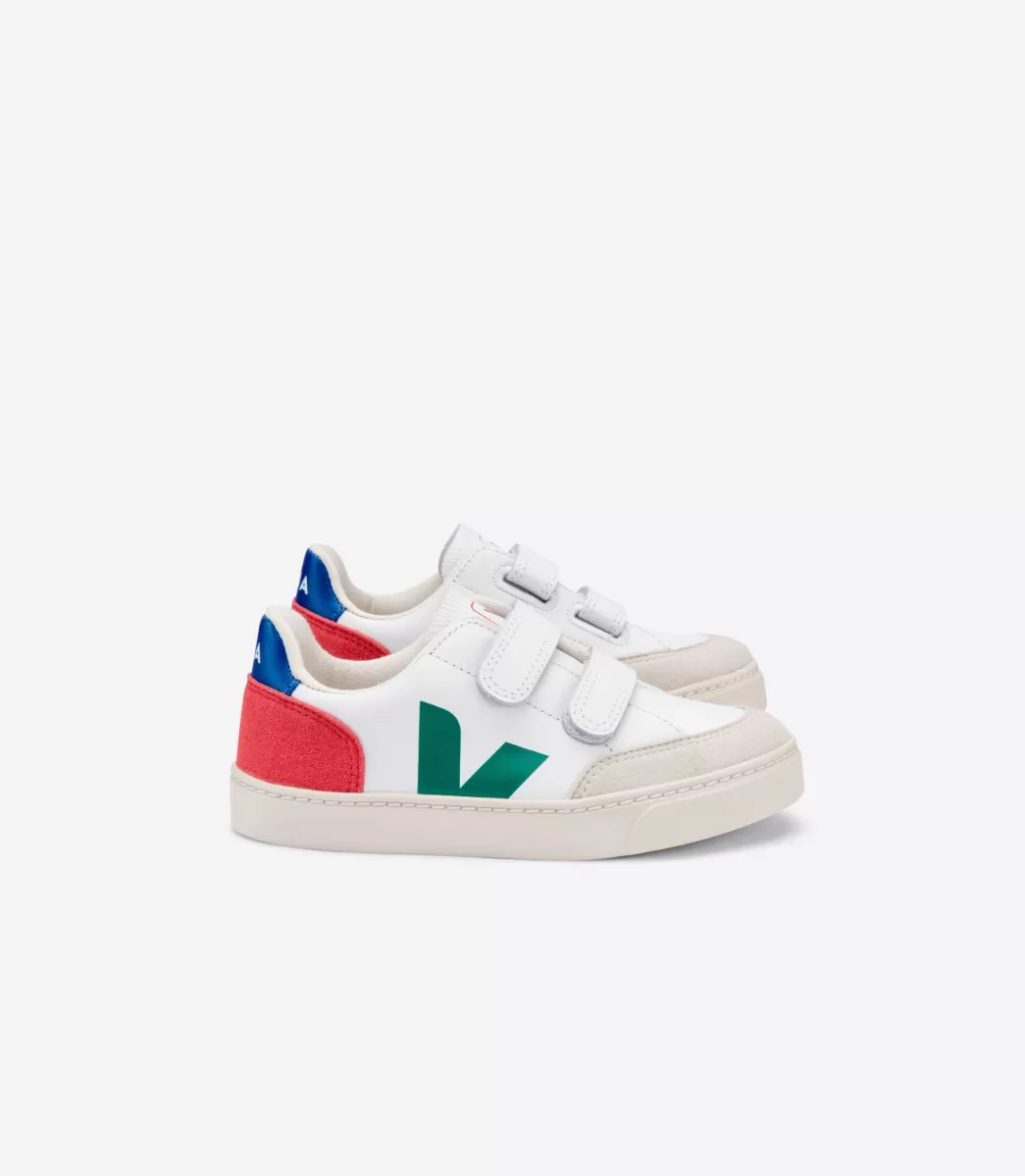 VEJA V-12 LEATHER WHITE EMERAUDE PEKIN<Crianças Crianças