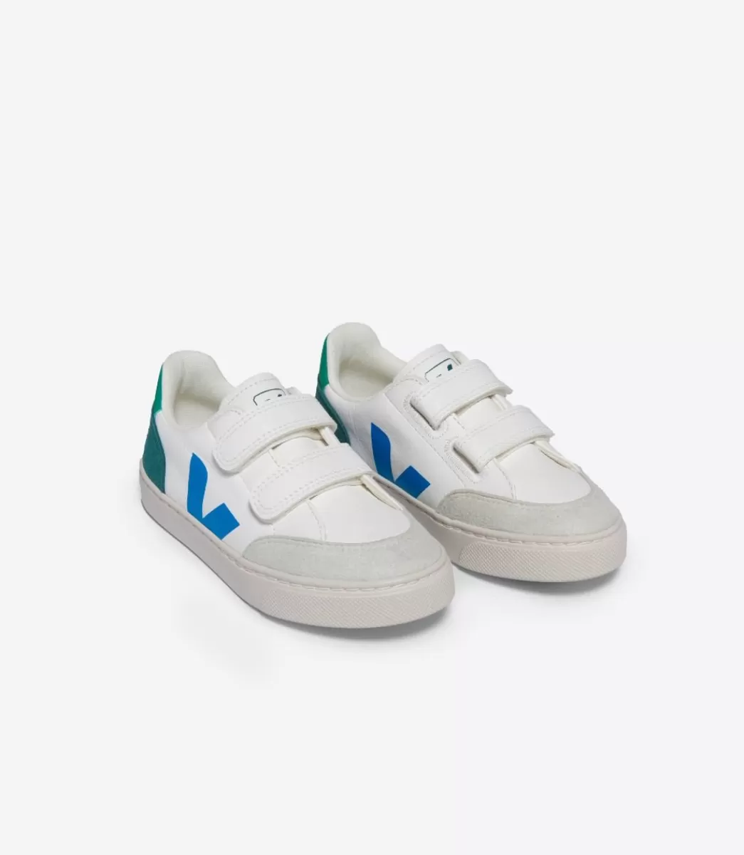 VEJA V-12 LEATHER WHITE MULTICO BRITTANY< V-12