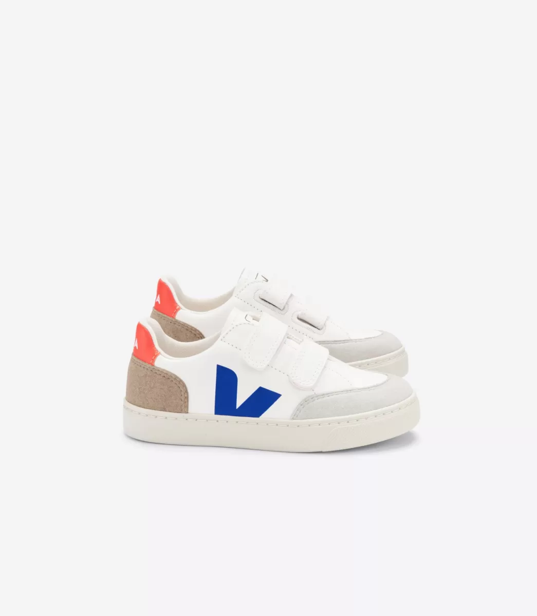 VEJA V-12 LEATHER WHITE MULTICO MIEL< V-12