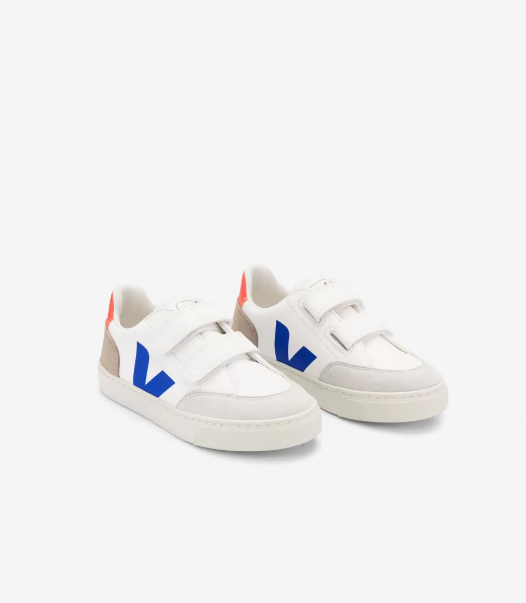 VEJA V-12 LEATHER WHITE MULTICO MIEL< V-12