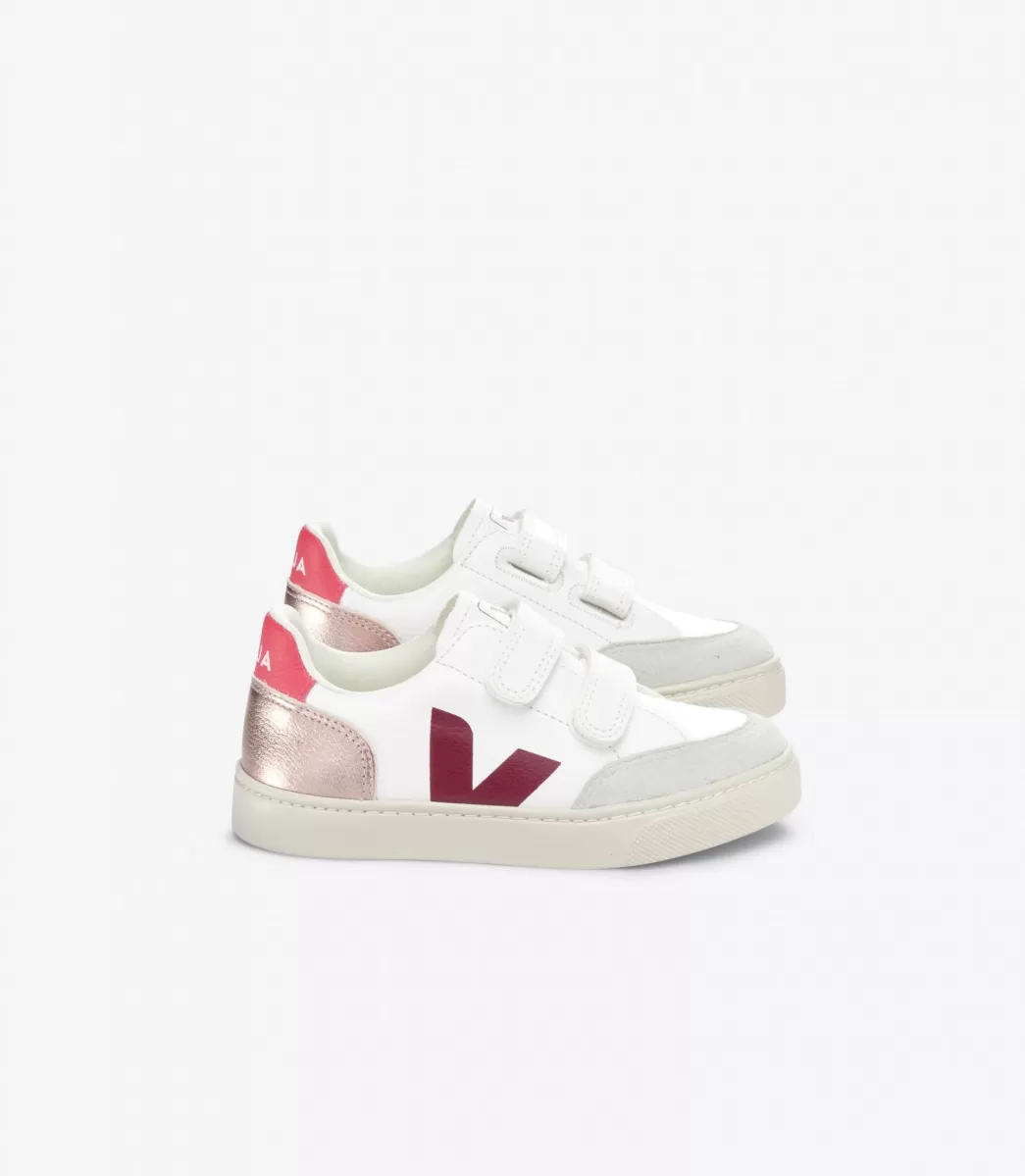 VEJA V-12 LEATHER WHITE MULTICO NACRE< V-12