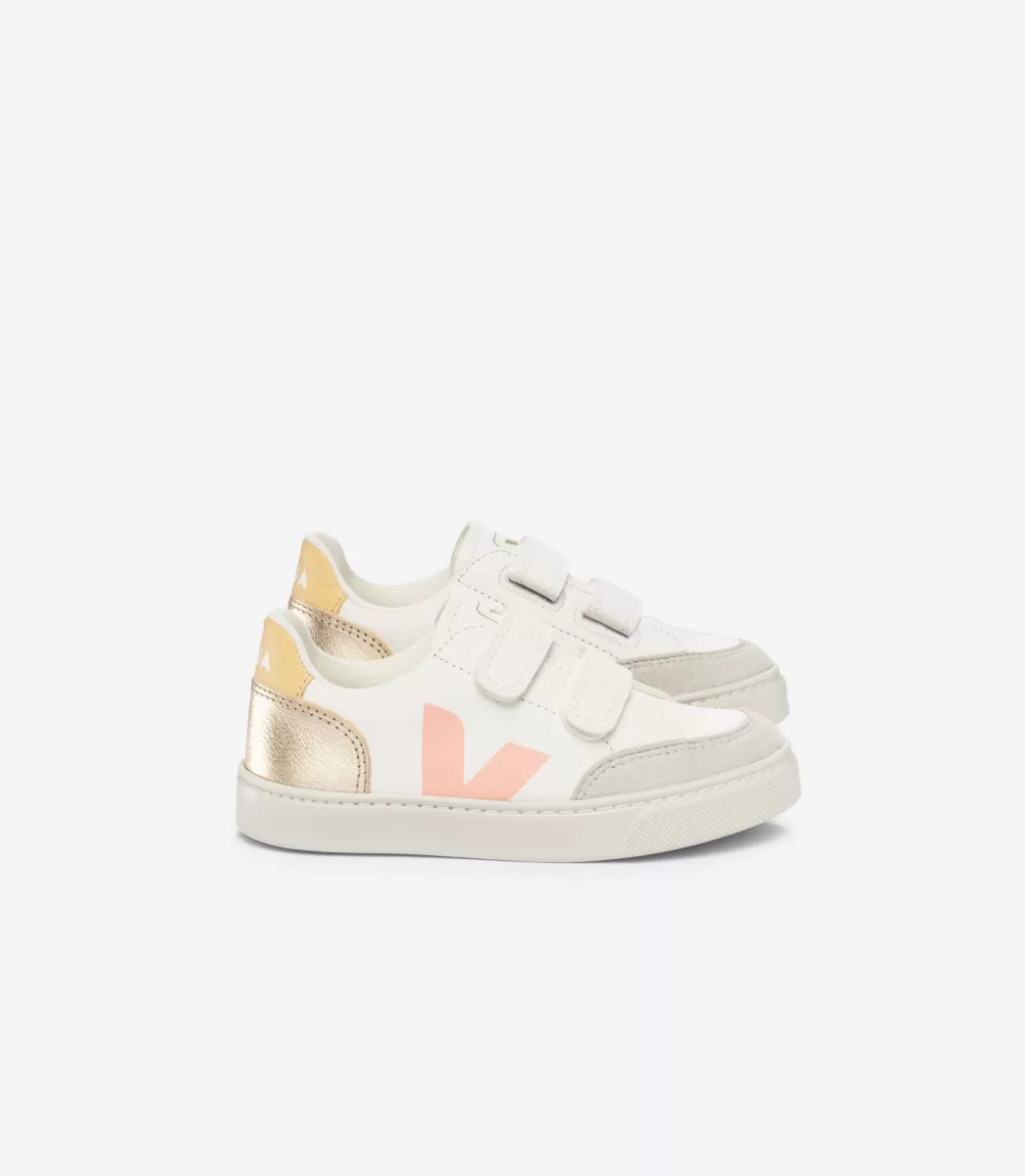 VEJA V-12 LEATHER WHITE MULTICO PLATINE< V-12