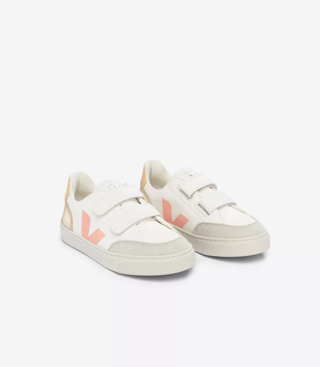 VEJA V-12 LEATHER WHITE MULTICO PLATINE< V-12