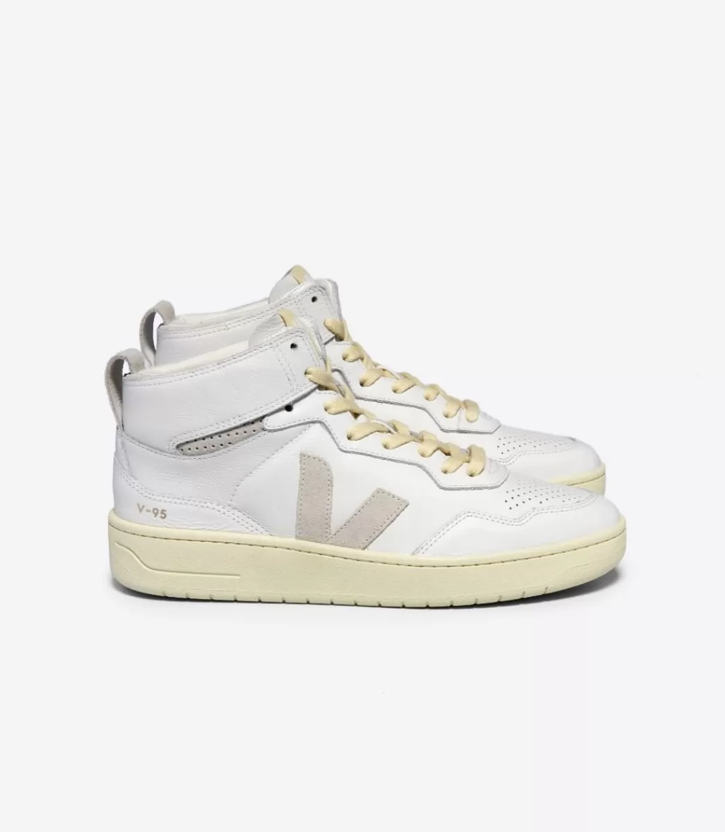 VEJA V-95 LEATHER WHITE NATURAL<MULHER V-95 | V-95