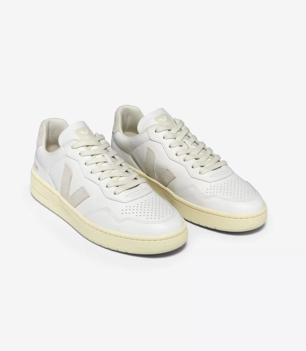 VEJA V-90 LEATHER WHITE NATURAL<MULHER V-90 | V-90