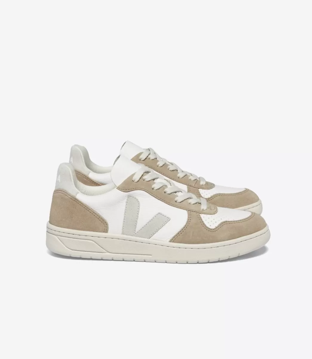 VEJA V-10 LEATHER WHITE NATURAL SAHARA<MULHER V-10 | V-10