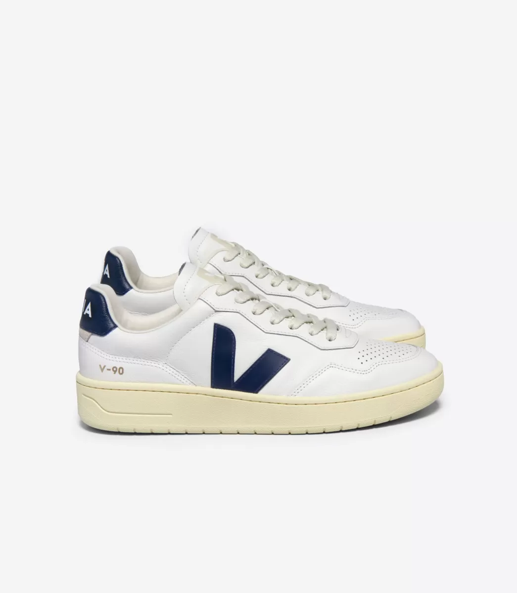 VEJA V-90 LEATHER WHITE NAUTICO<MULHER V-90 | V-90