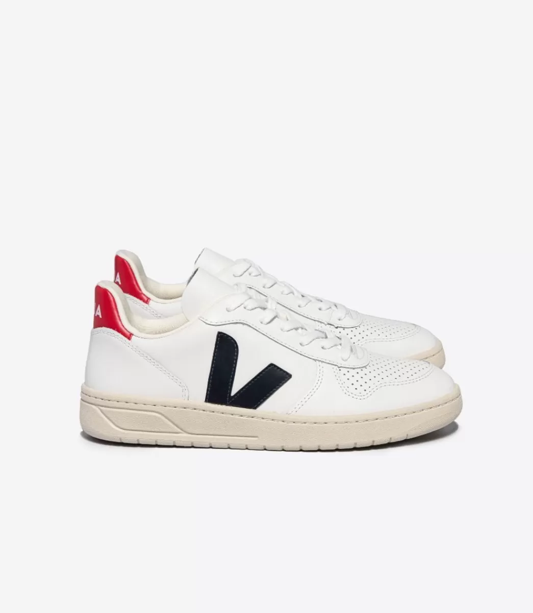 VEJA V-10 LEATHER WHITE NAUTICO PEKIN< Adulto