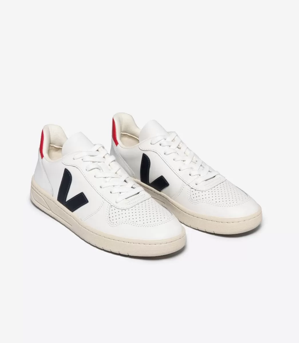 VEJA V-10 LEATHER WHITE NAUTICO PEKIN< Adulto