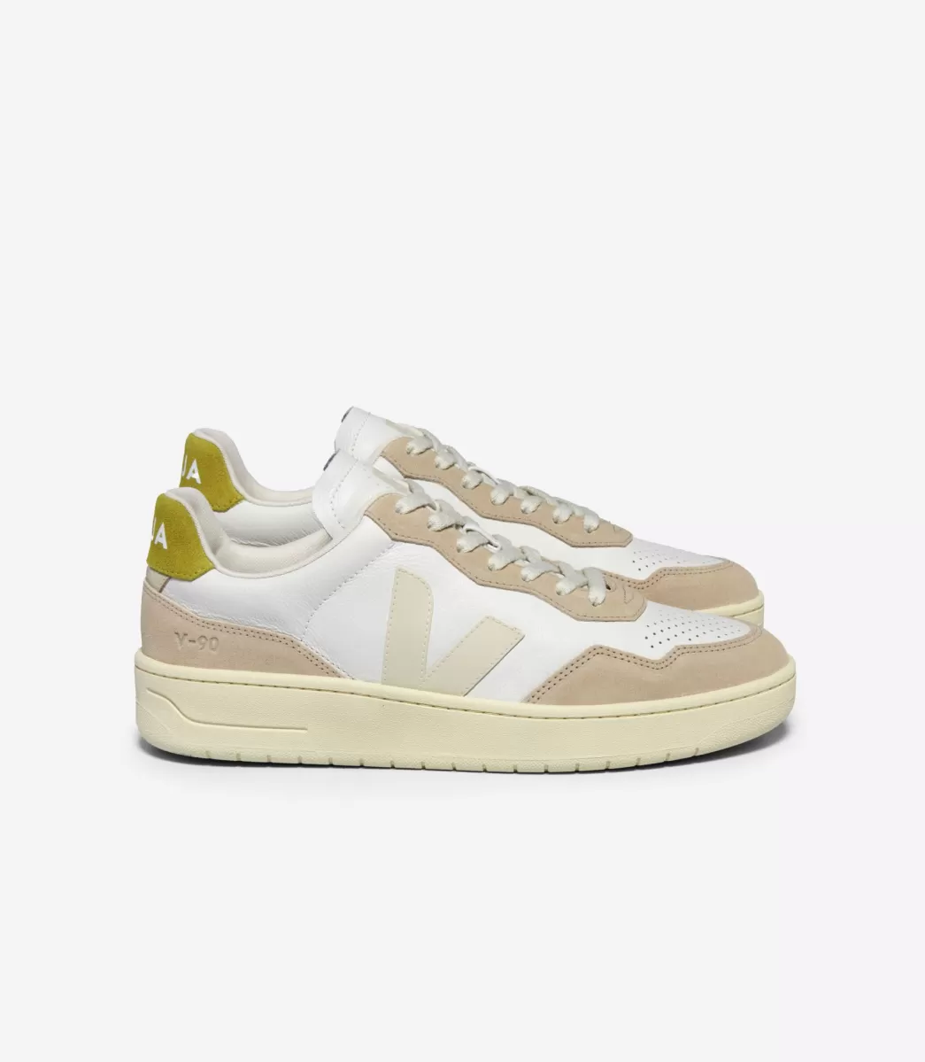 VEJA V-90 LEATHER WHITE PIERRE LIQUOR<MULHER V-90 | Made In Europe