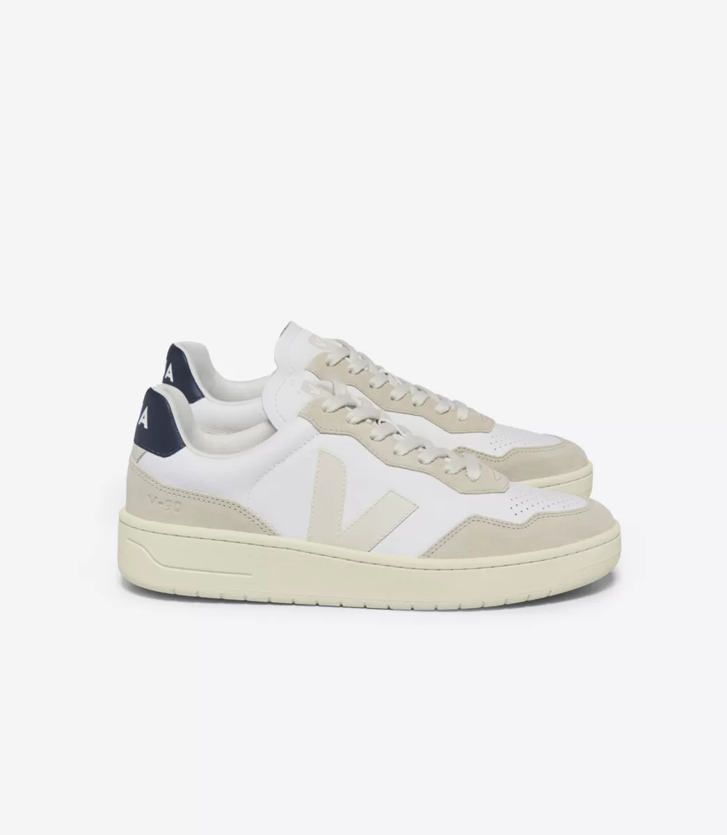 VEJA V-90 LEATHER WHITE PIERRE NAUTICO<MULHER V-90 | Made In Europe