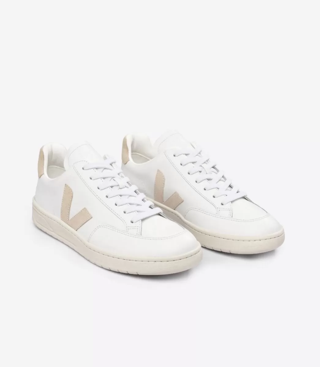 VEJA V-12 LEATHER WHITE SABLE<MULHER V-12 | V-12