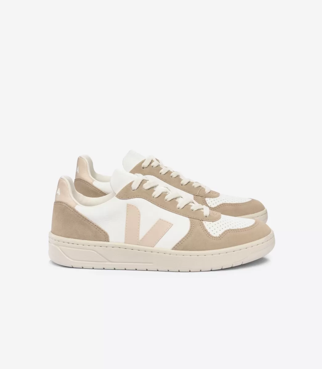 VEJA V-10 LEATHER WHITE SABLE SAHARA< Adulto