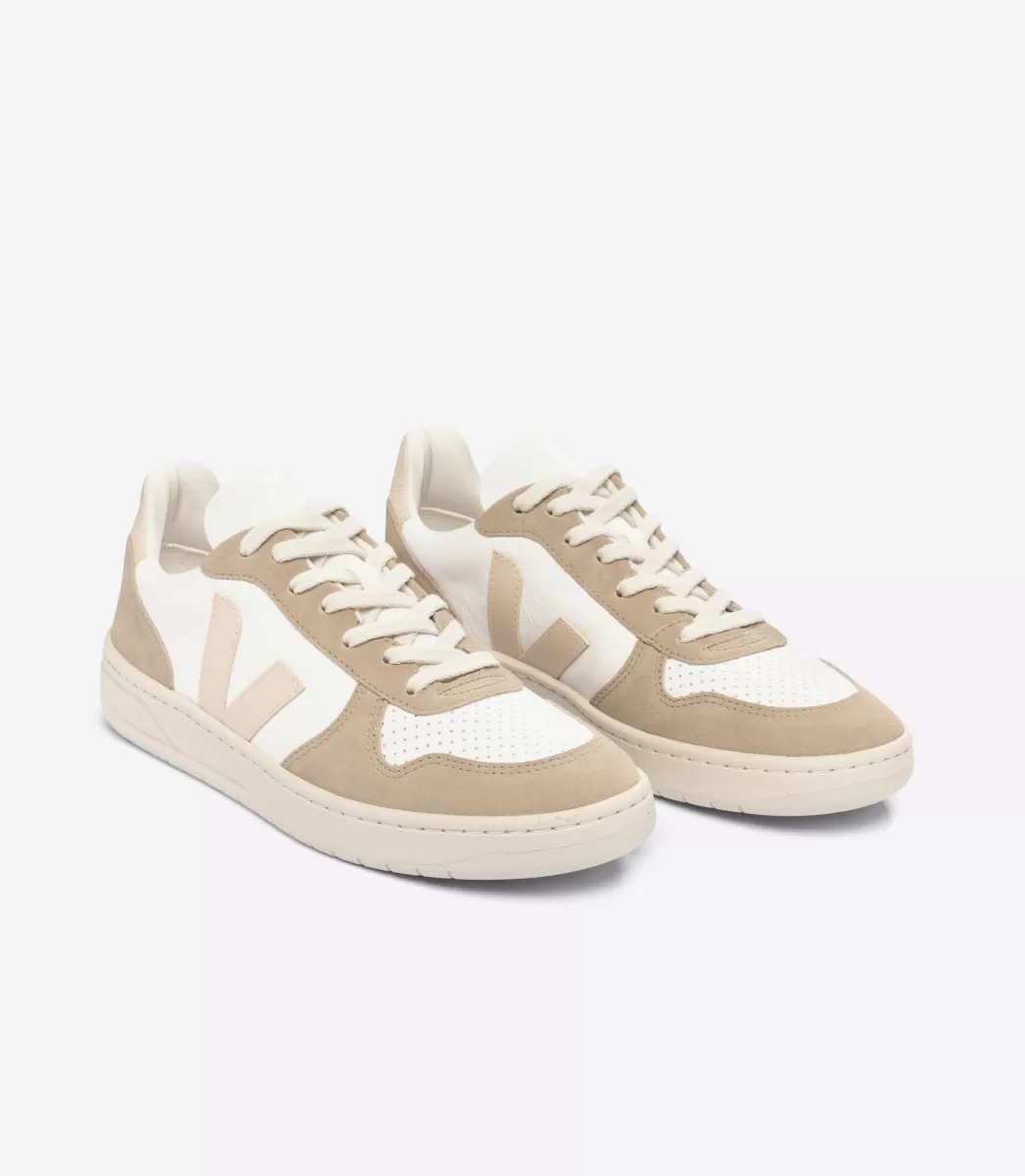 VEJA V-10 LEATHER WHITE SABLE SAHARA< Adulto