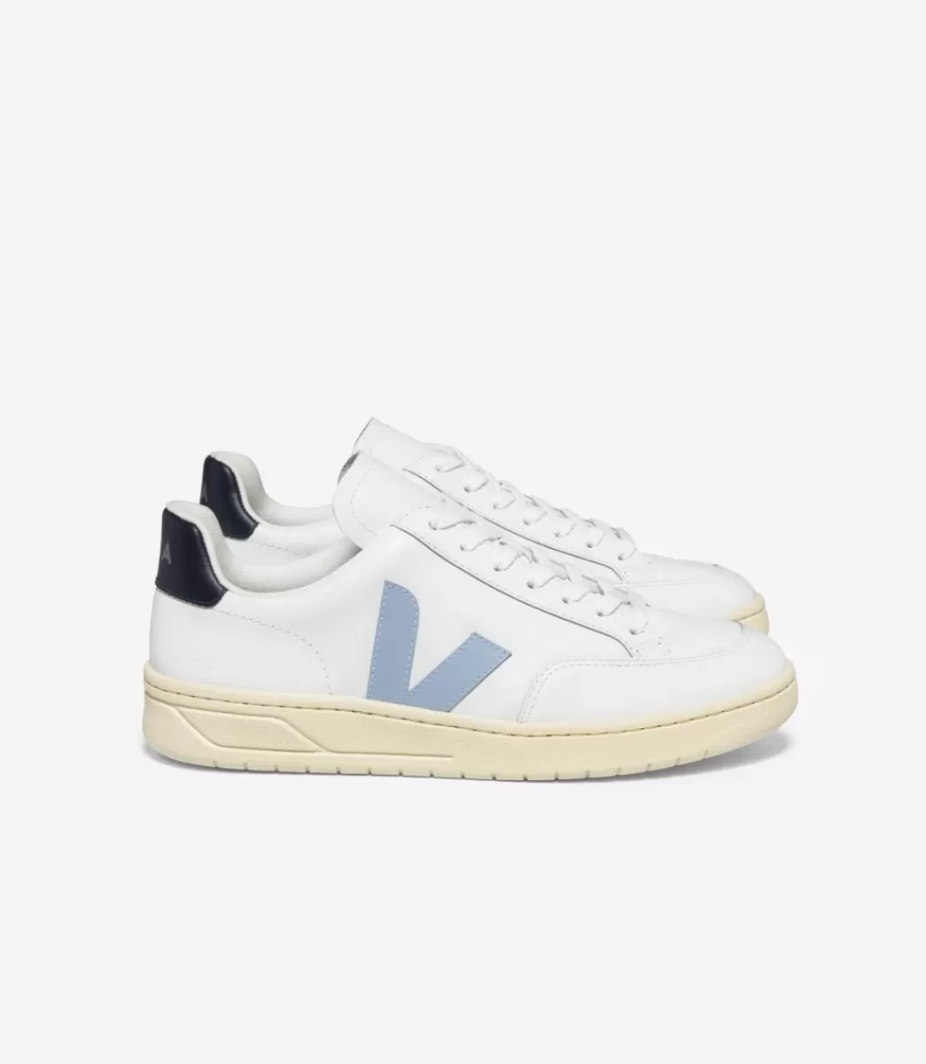 VEJA V-12 LEATHER WHITE STEEL NAUTICO< Adulto