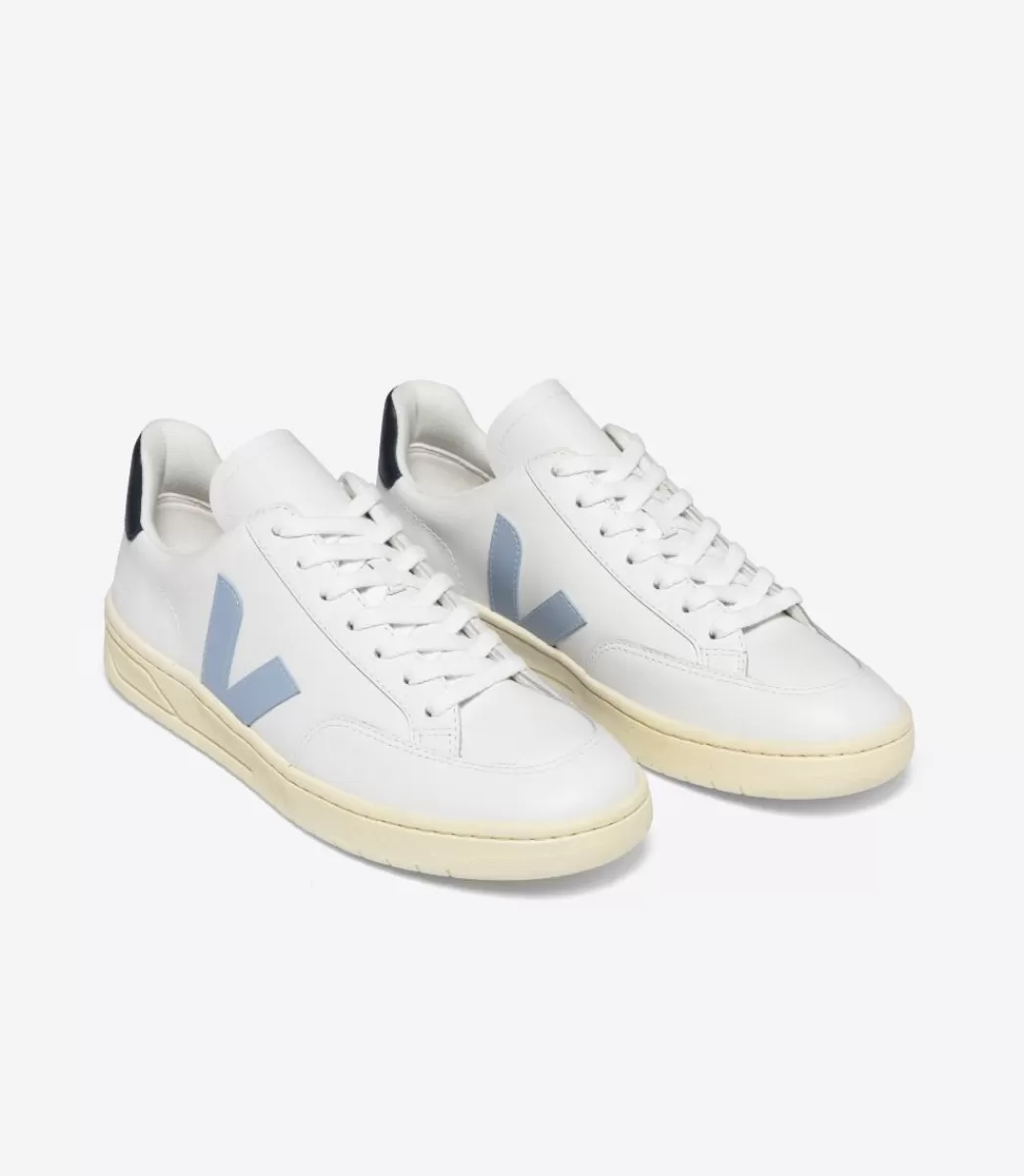 VEJA V-12 LEATHER WHITE STEEL NAUTICO< Adulto