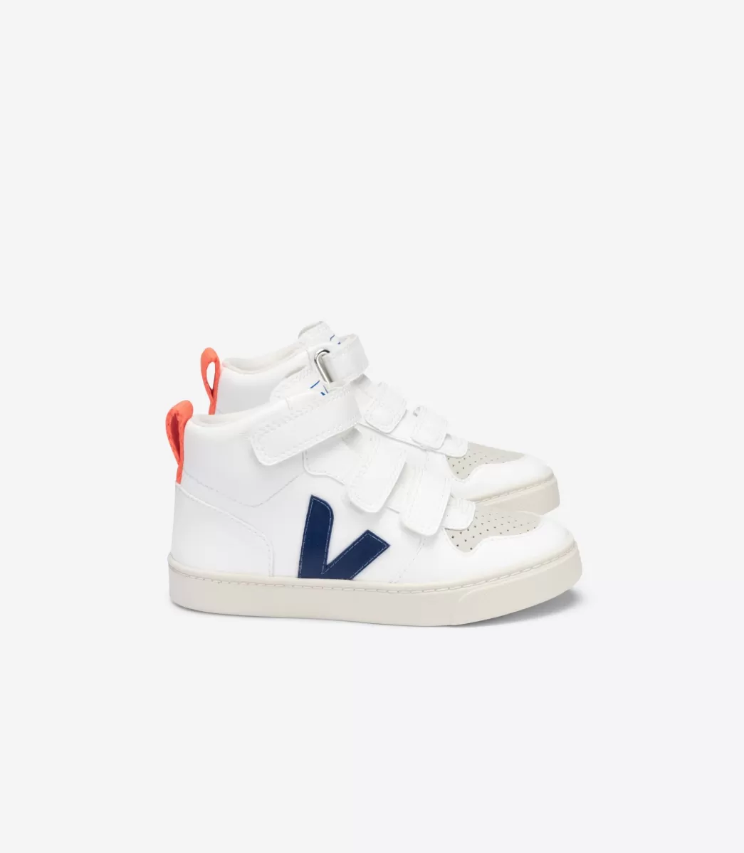 VEJA V-10 MID CWL WHITE COBALT ORANGE FLUO< Criança | Vegan