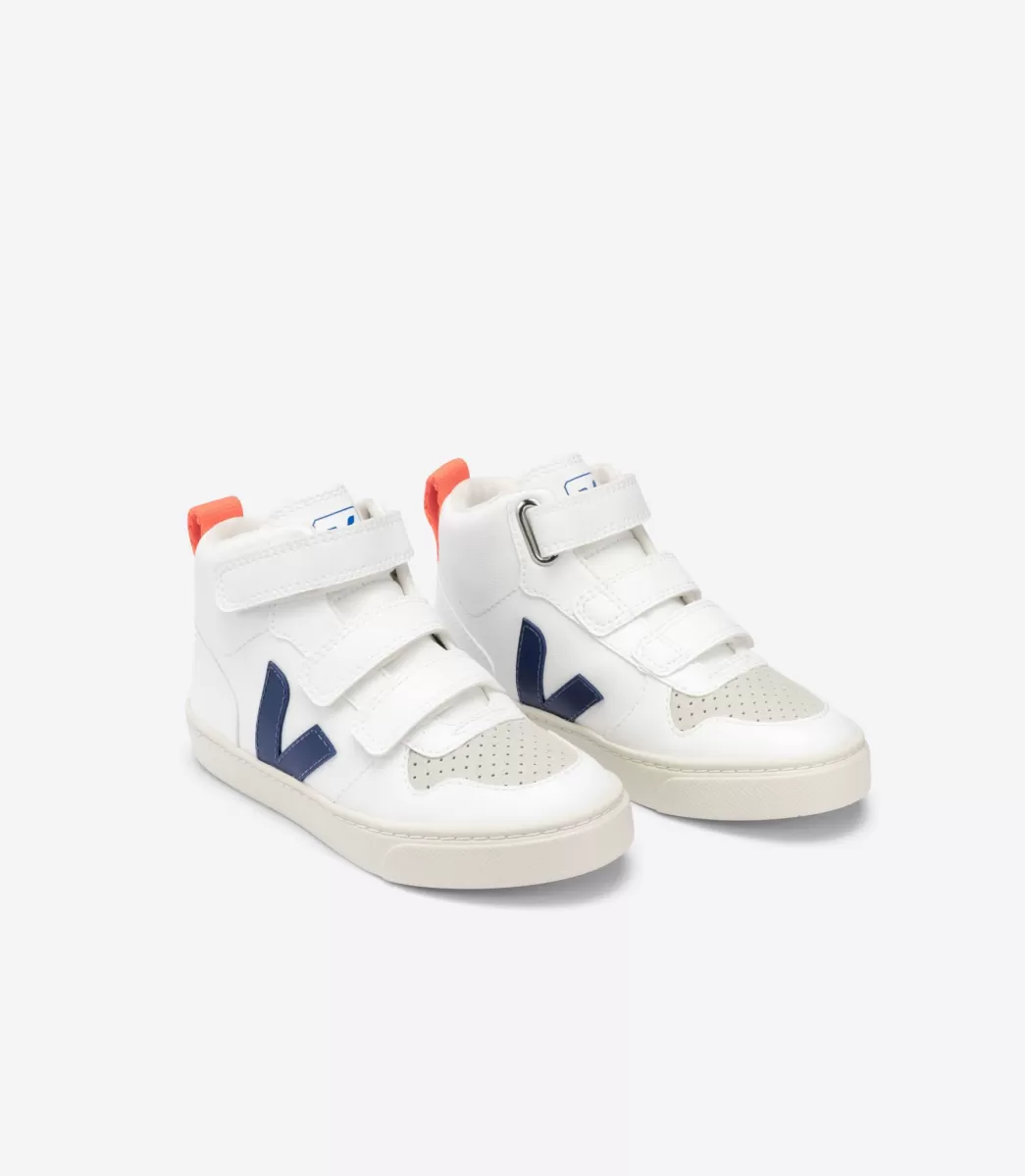 VEJA V-10 MID CWL WHITE COBALT ORANGE FLUO< Criança | Vegan