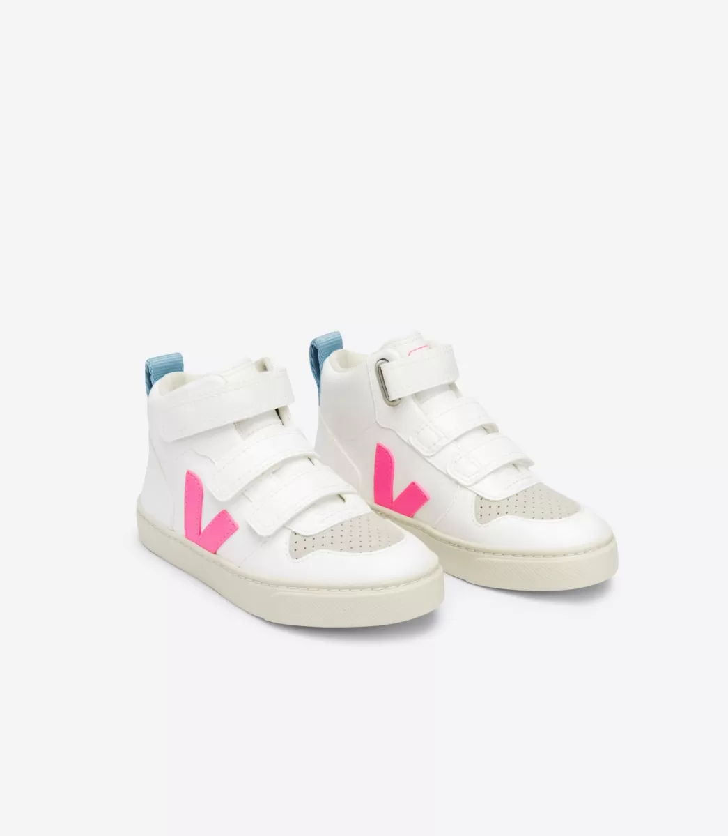 VEJA V-10 MID CWL WHITE SARI STEEL< Criança | Vegan