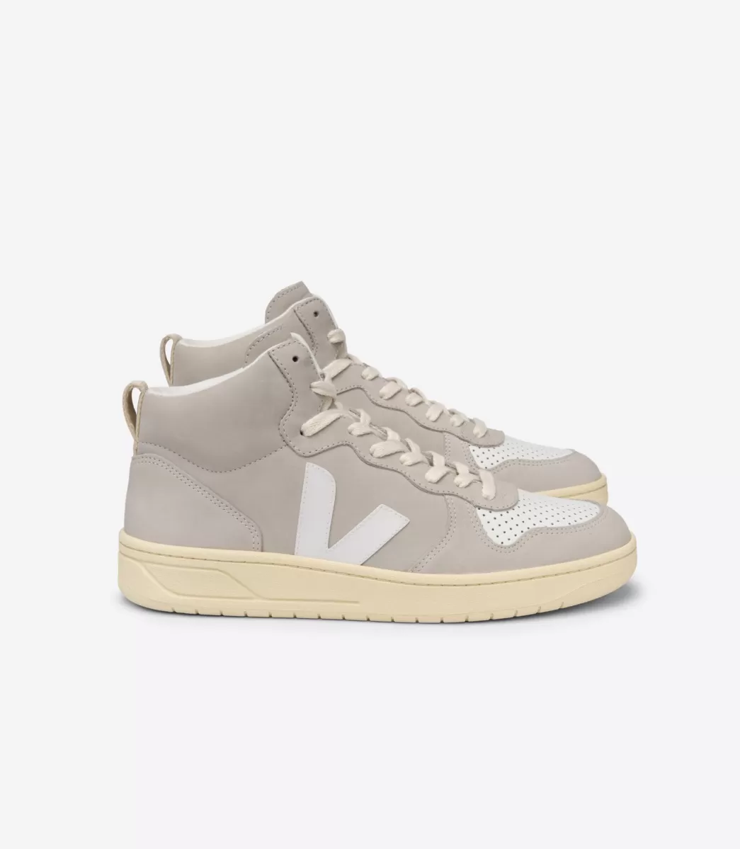 VEJA V-15 NUBUCK NATURAL WHITE<MULHER V-15 | V-15