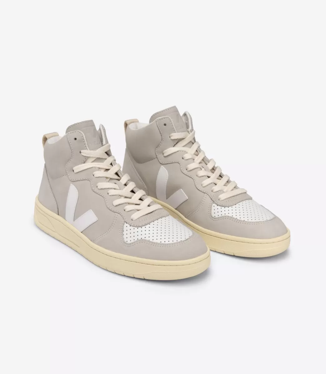 VEJA V-15 NUBUCK NATURAL WHITE<MULHER V-15 | V-15