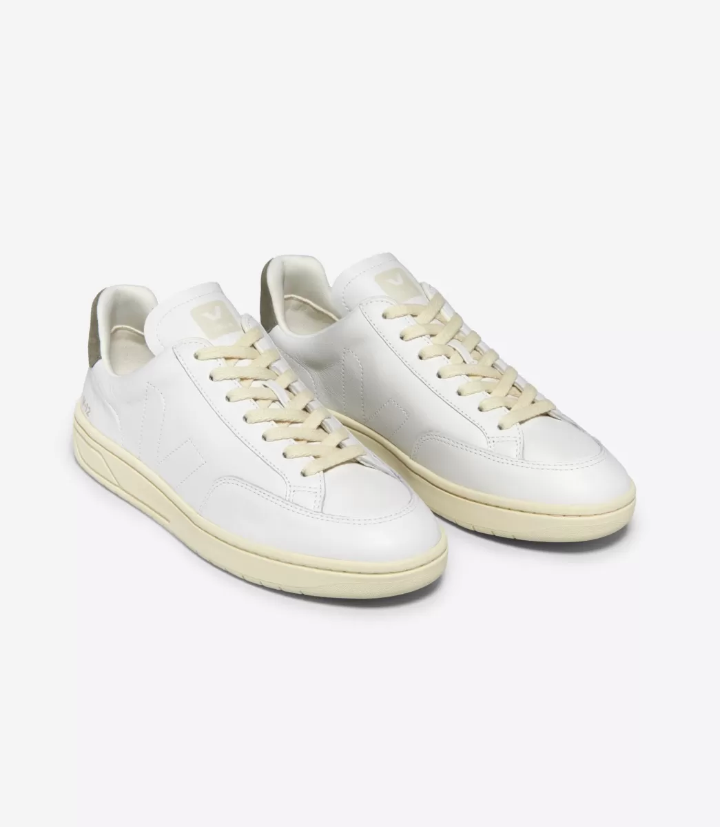 VEJA V-12 STITCH LEATHER WHITE KAKI<MULHER V-12 | V-12