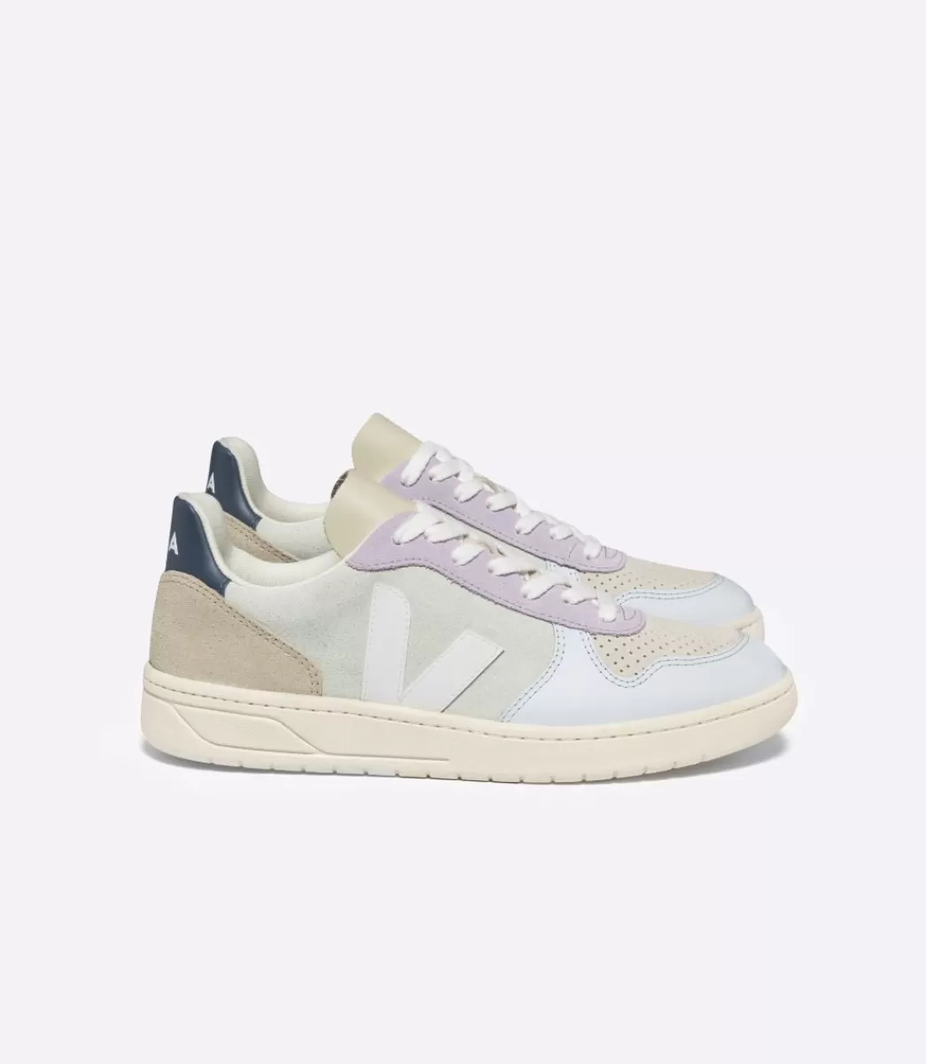 VEJA V-10 SUEDE JADE WHITE MULTICO<MULHER V-10