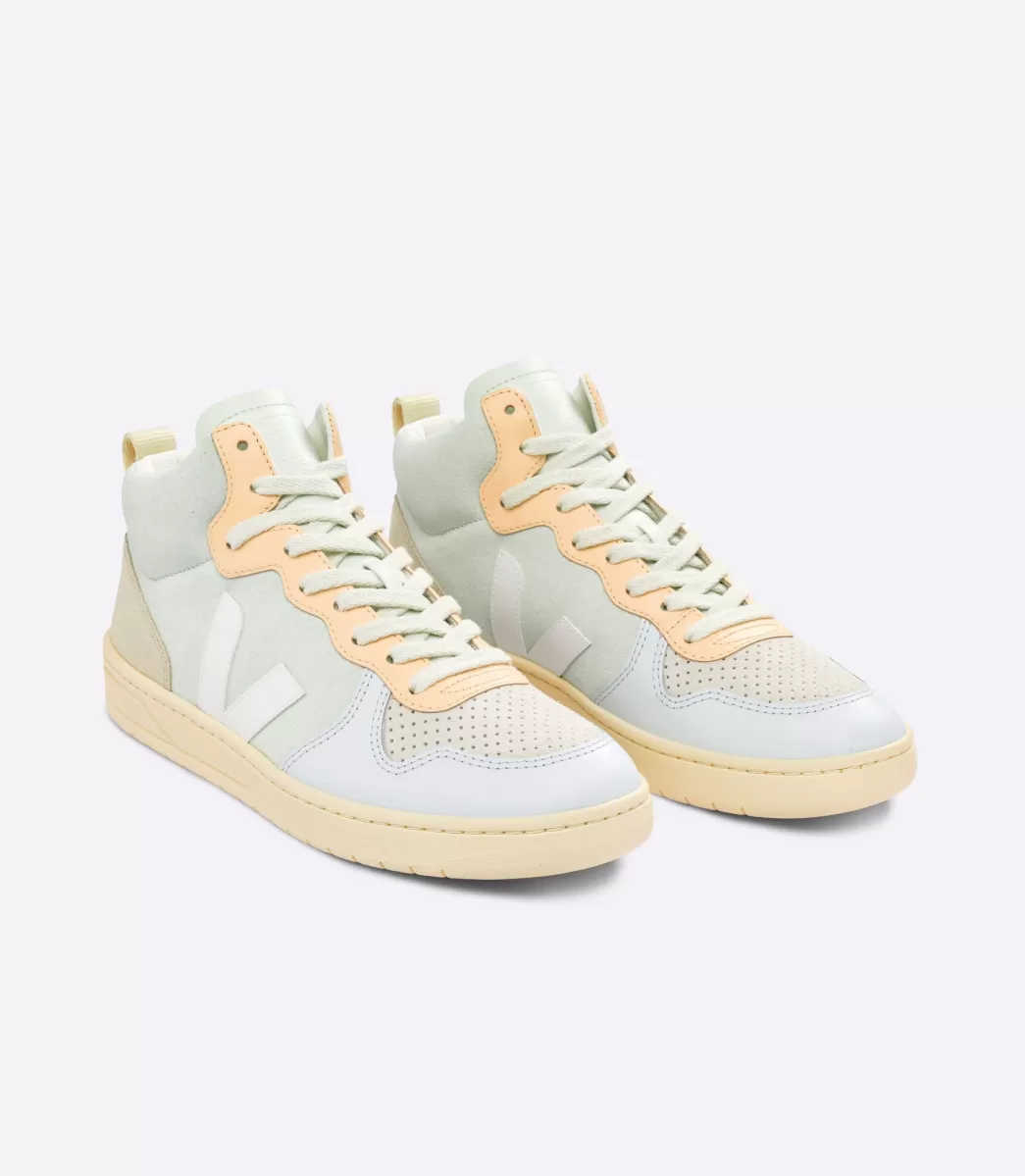 VEJA V-15 SUEDE JADE WHITE MULTICO<MULHER V-15 | V-15