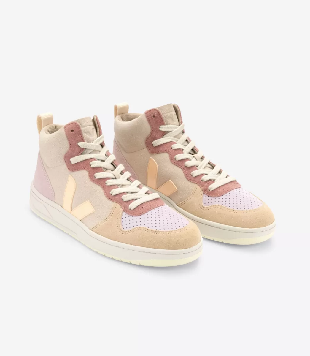 VEJA V-15 SUEDE MULTICO PEACH< Adulto