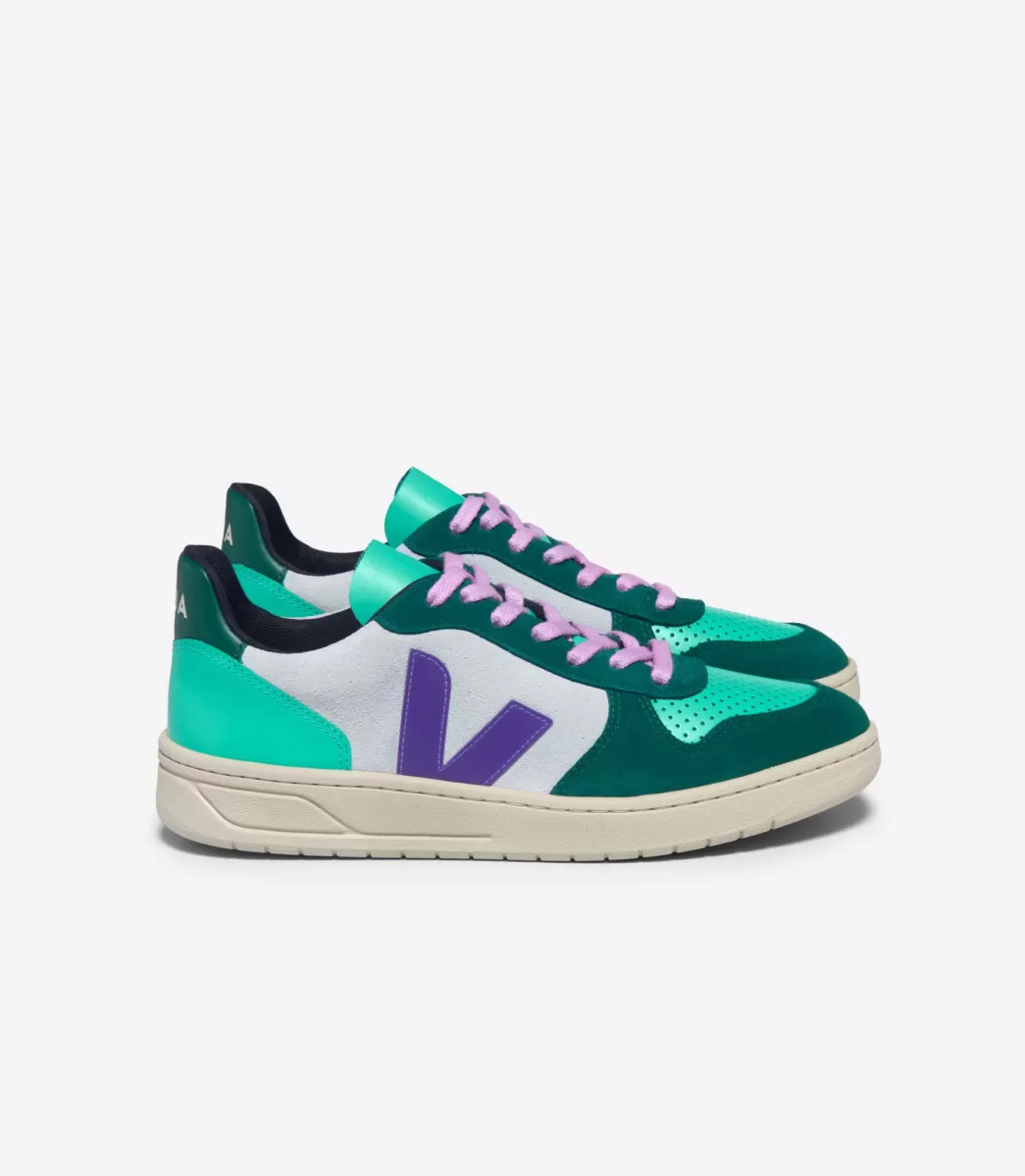 VEJA V-10 SUEDE MULTICO SWAN PURPLE PIERRE<MULHER V-10 | V-10