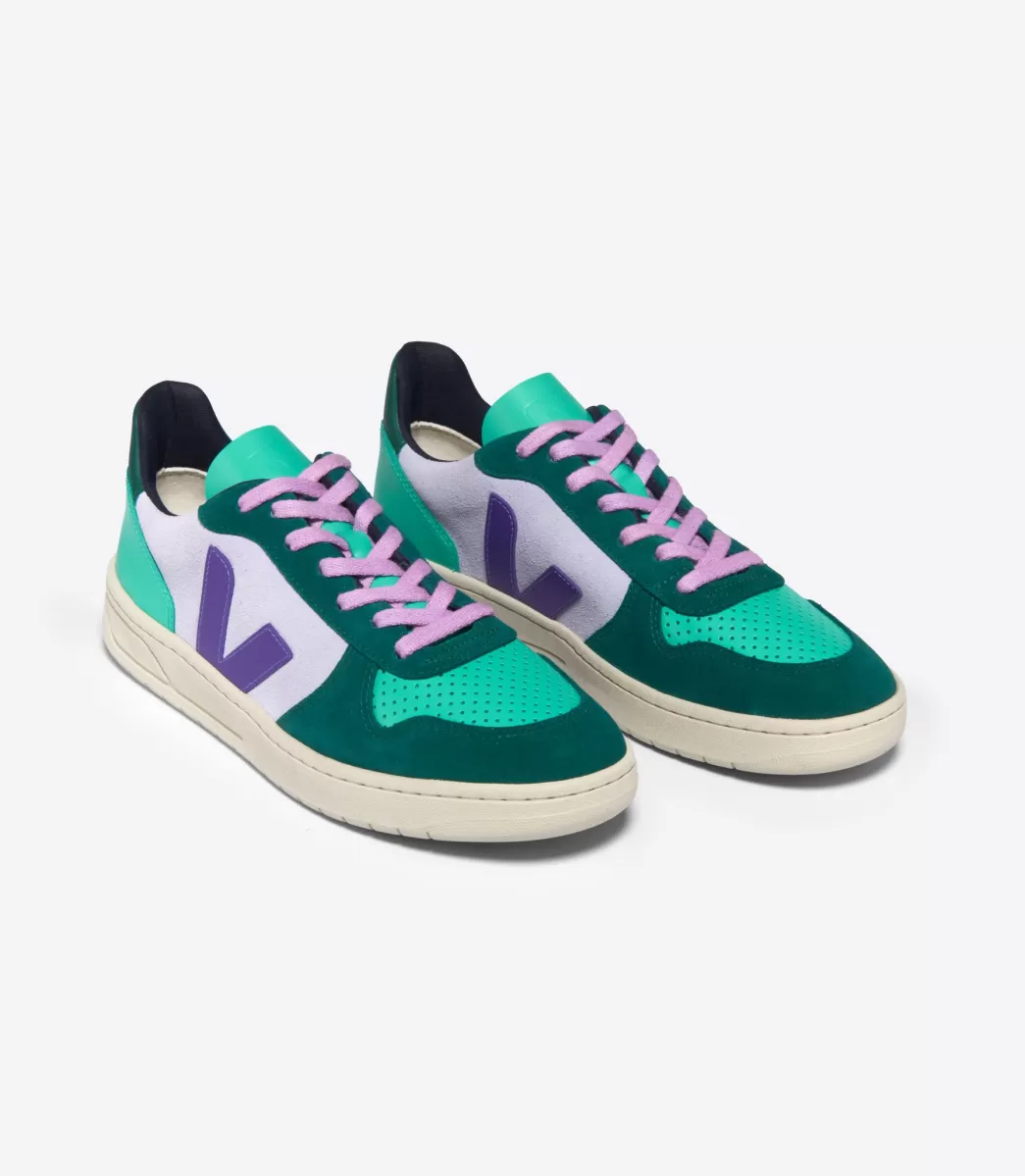 VEJA V-10 SUEDE MULTICO SWAN PURPLE PIERRE<MULHER V-10 | V-10