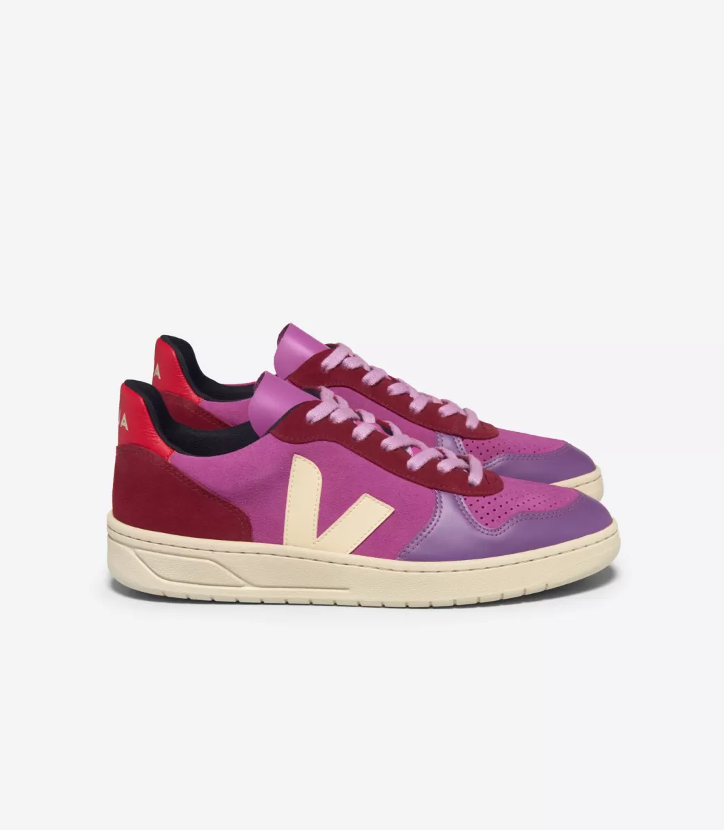 VEJA V-10 SUEDE MULTICO ULTRAVIOLET CALCAIRE<MULHER V-10