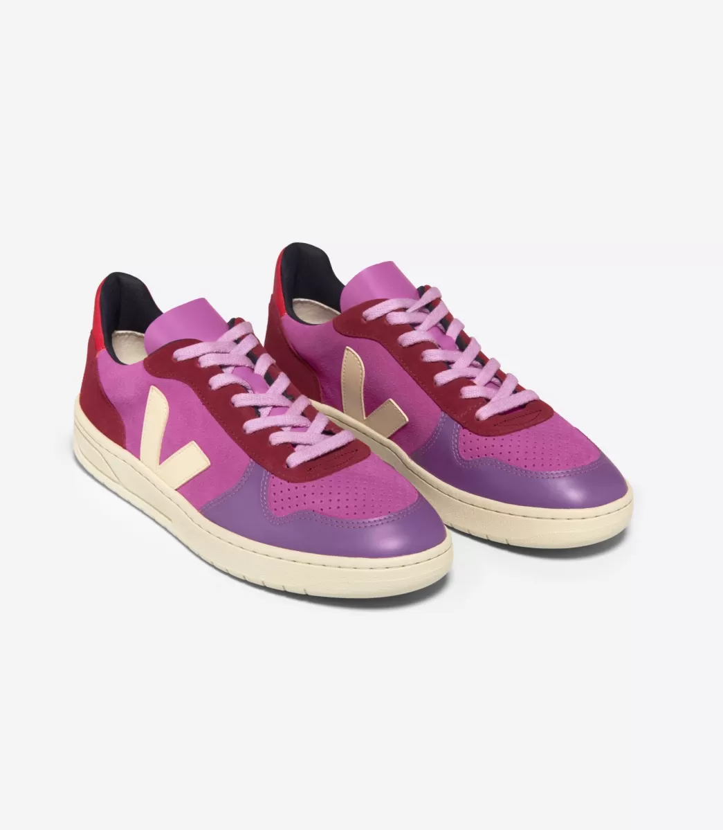 VEJA V-10 SUEDE MULTICO ULTRAVIOLET CALCAIRE<MULHER V-10