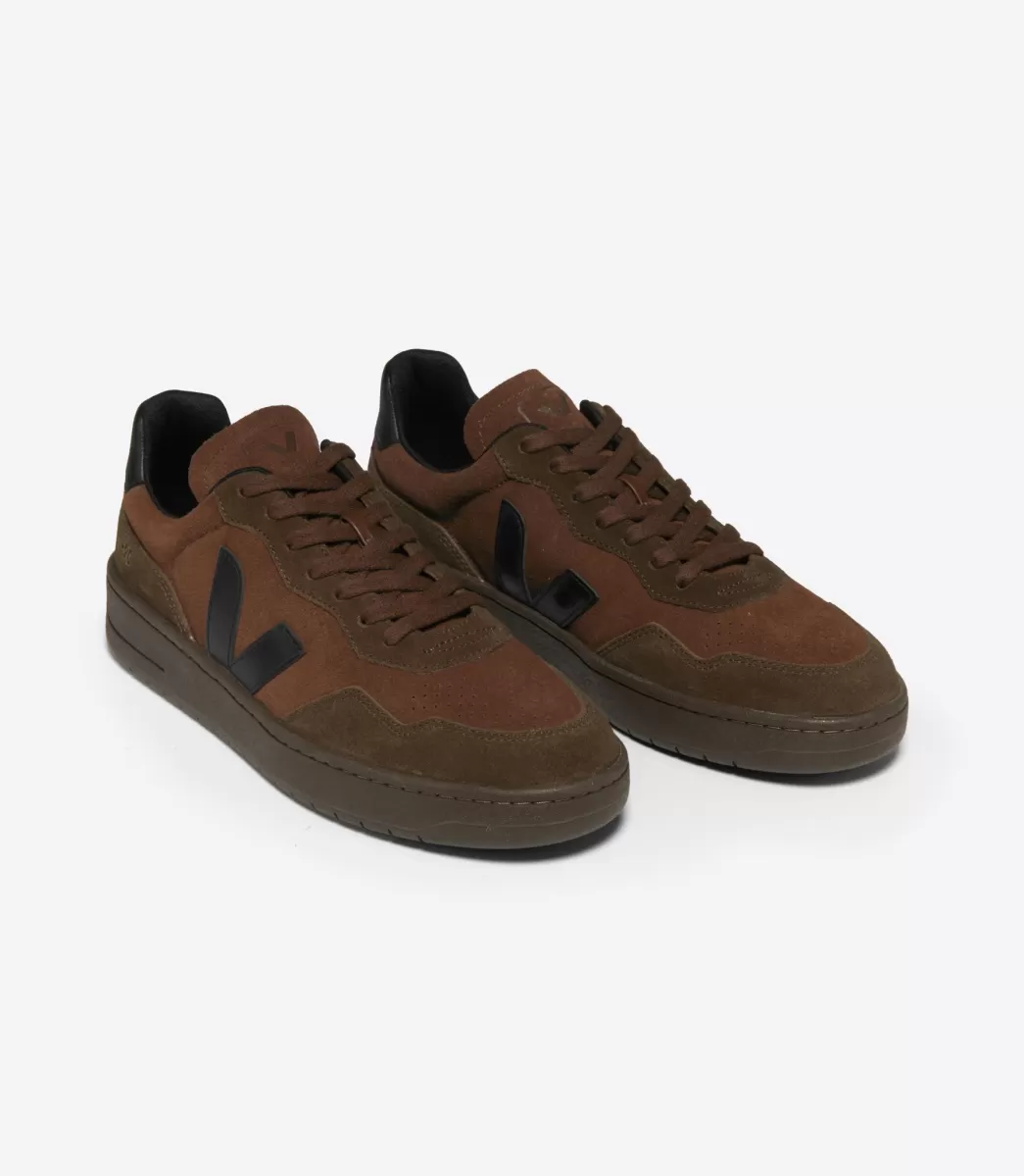 VEJA V-90 SUEDE WALNUT BLACK<MULHER V-90 | V-90